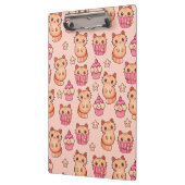 Kawaii Niedliche Katzen und Cupcakes rosa Muster Klemmbrett (Links)