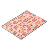 Kawaii Niedliche Katzen und Cupcakes rosa Muster Notizblock (Linke Seite)