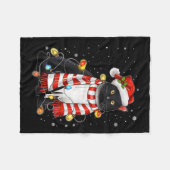 Kawaii Niedliche schwarze Katze Santa hat sich im Fleecedecke (Vorderseite (Horizontal))