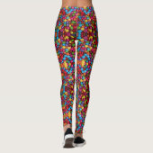 Kawaii niedliche Süßigkeiten Regenbogenfarben Scho Leggings (Rückseite)