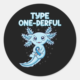 Kawaii Niedlicher Axolotl Typ Onederful T1d Diabet Runder Aufkleber