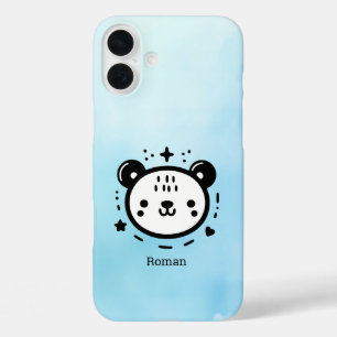 Kawaii niedlicher Bärenrand - Kawaii Minimalistisc iPhone 16 Plus Hülle