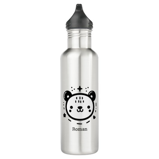 Kawaii niedlicher Bärenrand - Kawaii Minimalistisc Edelstahlflasche (Rechts)