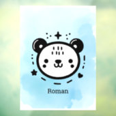 Kawaii niedlicher Bärenrand - Kawaii Minimalistisc Fensteraufkleber (Blatt 3)