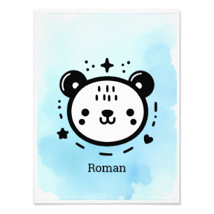 Kawaii niedlicher Bärenrand - Kawaii Minimalistisc Fotodruck