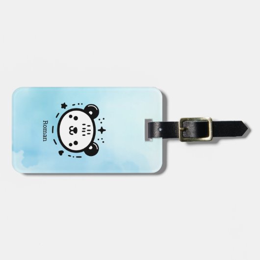 Kawaii niedlicher Bärenrand - Kawaii Minimalistisc Gepäckanhänger (Vorderseite horizontal)
