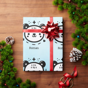 Kawaii niedlicher Bärenrand - Kawaii Minimalistisc Geschenkpapier
