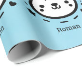 Kawaii niedlicher Bärenrand - Kawaii Minimalistisc Geschenkpapier (Rolleneckpunkt)