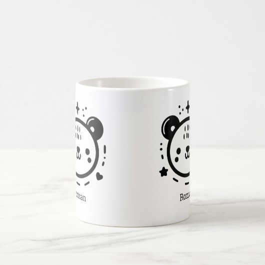 Kawaii niedlicher Bärenrand - Kawaii Minimalistisc Kaffeetasse (Mittel)