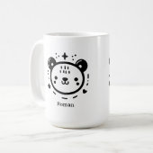 Kawaii niedlicher Bärenrand - Kawaii Minimalistisc Kaffeetasse (Vorderseite Links)