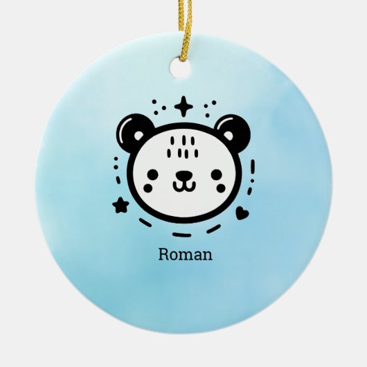 Kawaii niedlicher Bärenrand - Kawaii Minimalistisc Keramik Ornament (Vorne)