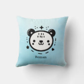 Kawaii niedlicher Bärenrand - Kawaii Minimalistisc Kissen (Rückseite)