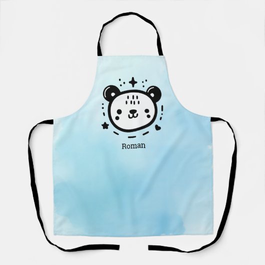 Kawaii niedlicher Bärenrand - Kawaii Minimalistisc Schürze (Vorderseite)