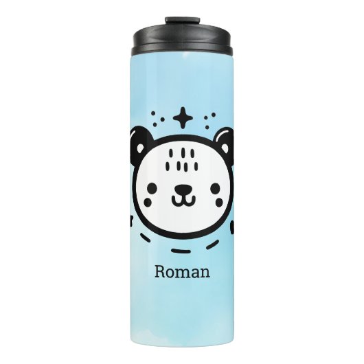 Kawaii niedlicher Bärenrand - Kawaii Minimalistisc Thermosbecher (Vorderseite)