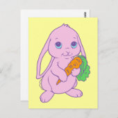 Kawaii Niedlicher Cartoon Bunny Rabbit Carrot Postkarte (Vorne/Hinten)