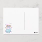 Kawaii Niedlicher Cartoon Bunny Rabbit Rainbow Postkarte (Rückseite)