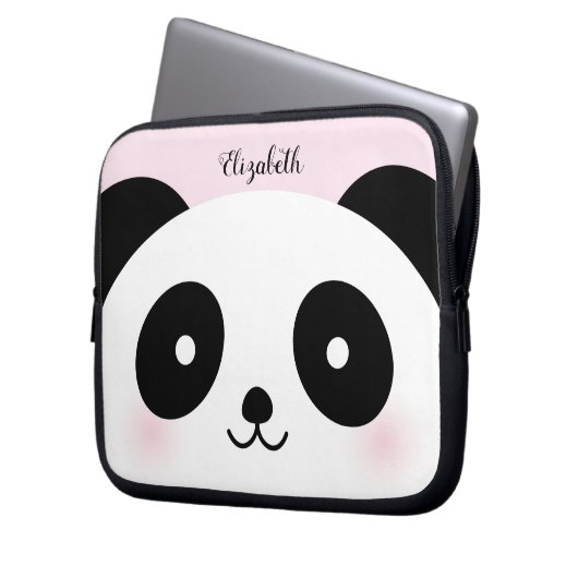 Kawaii Niedlicher Cartoon Panda Bear Individuelle Laptopschutzhülle (Vorderseite Links)