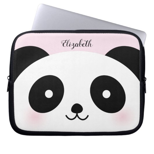 Kawaii Niedlicher Cartoon Panda Bear Individuelle Laptopschutzhülle (Vorderseite)