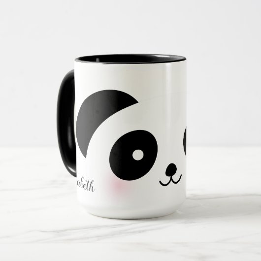Kawaii Niedlicher Cartoon Panda Bear Individuelle  Tasse (Vorderseite Links)