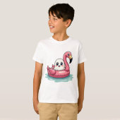 Kawaii Niedlicher Geist auf einem Pool Funny Spook T-Shirt (Vorne ganz)