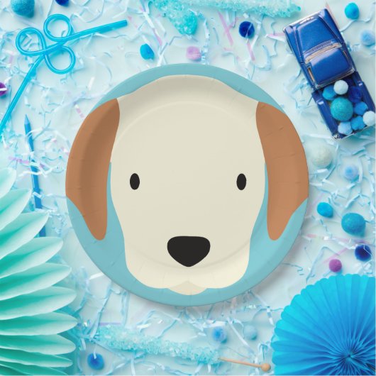 Kawaii Niedlicher Kleiner Welpen Hund. Pappteller (Party)