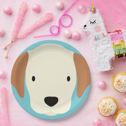 Kawaii Niedlicher Kleiner Welpen Hund. Pappteller (Party)