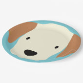 Kawaii Niedlicher Kleiner Welpen Hund. Pappteller (Schrägansicht)