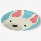 Kawaii Niedlicher Kleiner Welpen Hund. Pappteller (Schrägansicht)