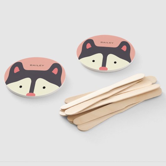 Kawaii Niedlicher kleiner Welpenhund. Husky. Fächer (Non-assembled)