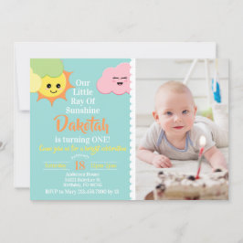 Kawaii Niedlicher Ray of Sunshine Birthday Foto Einladung