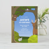 Kawaii Niedlicher Tiere Birthday Einladung (Stehend Vorderseite)