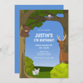 Kawaii Niedlicher Tiere Birthday Einladung (Vorne/Hinten)