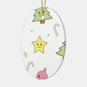 Kawaii niedlicher Weihnachtsentwurf Keramikornament (Links)