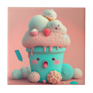 Kawaii niedliches Eiscreme-Notizbuch Fliese
