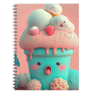 Kawaii niedliches Eiscreme-Notizbuch Notizblock