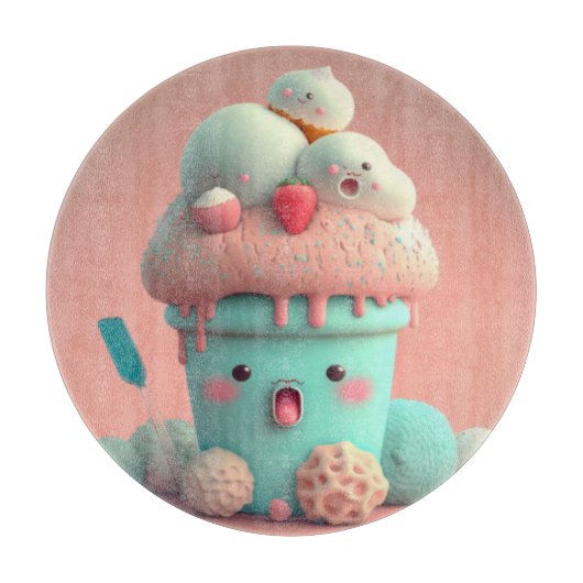 Kawaii niedliches Eiscreme-Notizbuch Schneidebrett (Vorderseite)