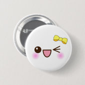 kawaii niedliches Gesicht Button (Vorne & Hinten)