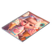 Kawaii niedliches Girl mit Eiscreme Notizbuch Notizblock (Linke Seite)