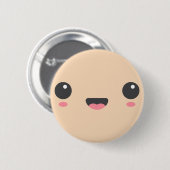 Kawaii, niedliches glückliches Gesicht, Fleisch Button (Vorne & Hinten)