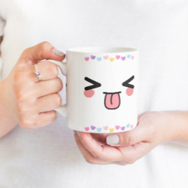 kawaii niedliches Lächeln Gesicht Tasse