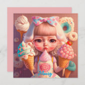 Kawaii niedliches Mädchen mit Eis (Vorne/Hinten)