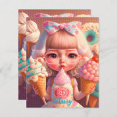 Kawaii niedliches Mädchen mit Eis (Vorne/Hinten)