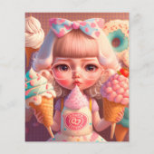 Kawaii niedliches Mädchen mit Eis (Rückseite)