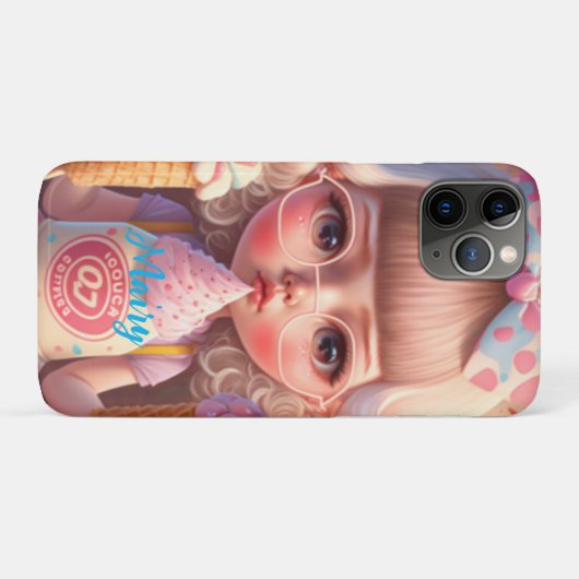 Kawaii niedliches Mädchen mit Eis Case-Mate iPhone Hülle (Rückseite (Horizontal))