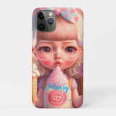 Kawaii niedliches Mädchen mit Eis Case-Mate iPhone Hülle (Rückseite)