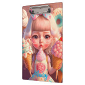 Kawaii niedliches Mädchen mit Eis Klemmbrett (Links)
