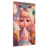 Kawaii niedliches Mädchen mit Eis Klemmbrett (Rechts)