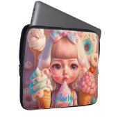 Kawaii niedliches Mädchen mit Eis Laptopschutzhülle (Vorne Rechts)