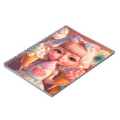 Kawaii niedliches Mädchen mit Eis Notizblock (Linke Seite)