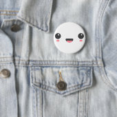 Kawaii, niedliches, weißes Gesicht Button (Beispiel)
